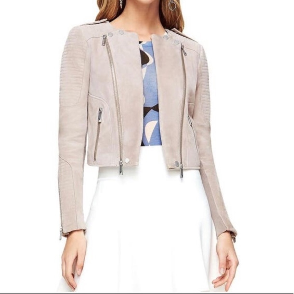 Bcbg joss goat leather blush jacket